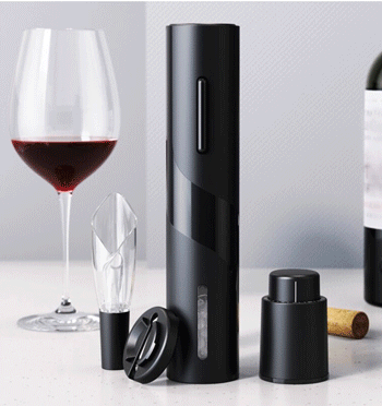 Abridor descorchador eléctrico a pilas con corta capsulas, tapón y escanciador para el vino - Solohombre