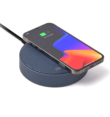 Altavoz bluethooth con cargador inalámbrico para tu móvil azul - Solohombre
