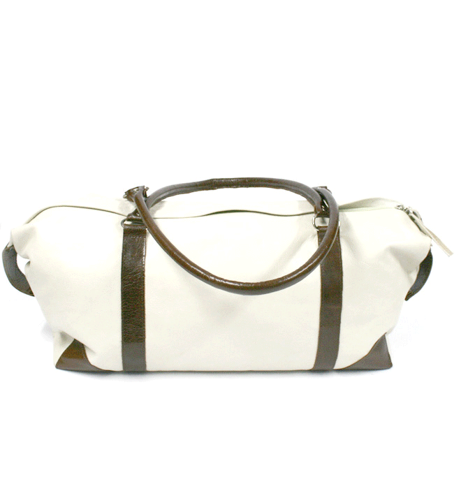 Bolsa de fin de semana en piel color blanco para tus viajes cortos - Solohombre