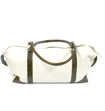Bolsa de fin de semana en piel color blanco para tus viajes cortos - Solohombre