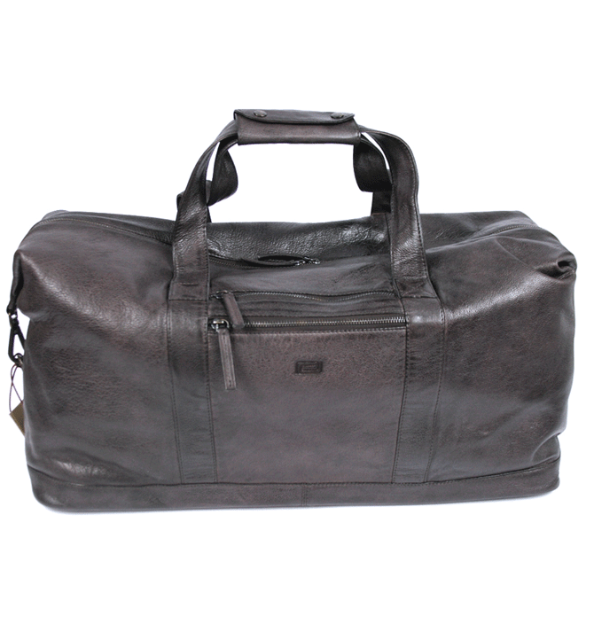 Bolsa viaje de piel envejecida color marrón - Solohombre