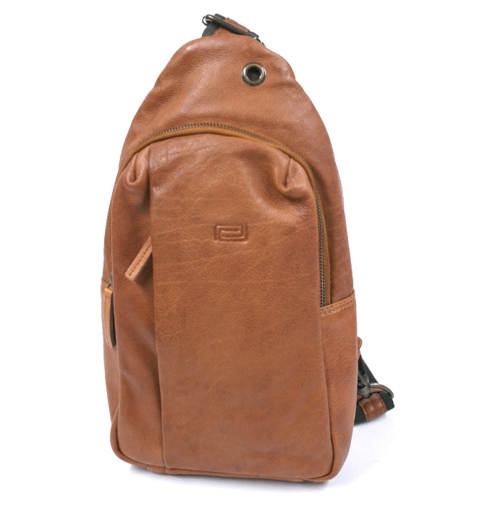 Bolso cruzado en piel color beige - Solohombre