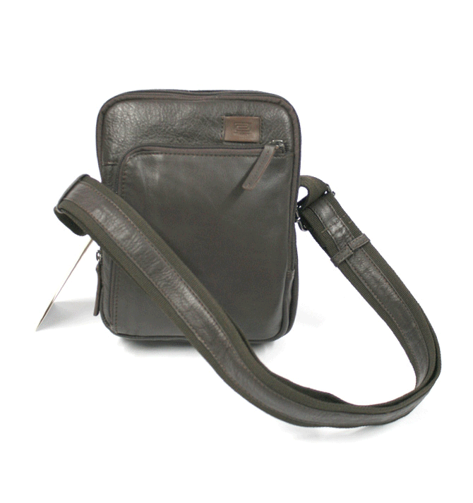 Bolso bandolera mini de piel envejecida color negro - Solohombre