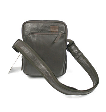 Bolso bandolera mini de piel envejecida color negro - Solohombre