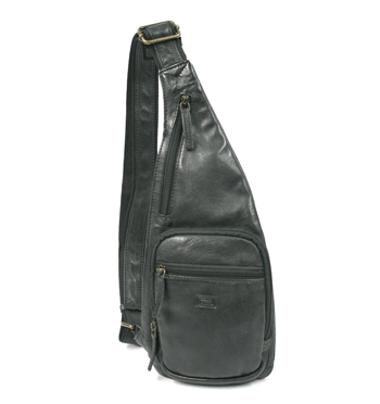 Bolso zurrón para cruzar de piel negra - Solohombre