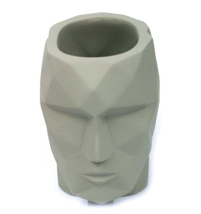 Bote de lapices con forma de cabeza humana - Solohombre