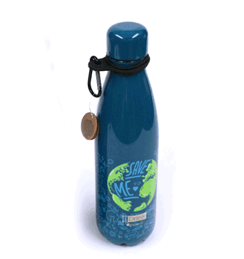 Botella termo de acero inoxidable con mosquetón para engancharla ¡perfecta! para el trabajo o excursiones - comprar online precio 24€ euros