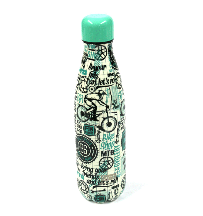 Botella termo de acero inoxidable para los aficionados al deporte del ciclismo - Solohombre