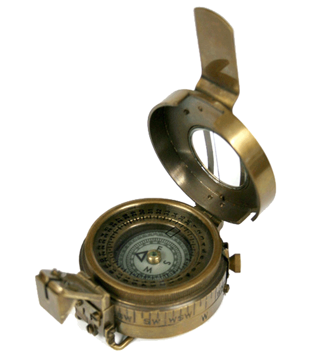 Brújula con caja de madera imitando a antigua - Solohombre