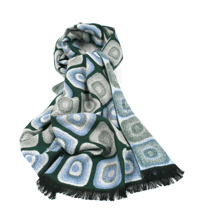 Bufanda foular muy agradable al tacto con dibujo de rayas o abstracto - Solohombre