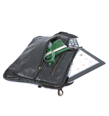 Carpeta portafolios porta Ipad de piel envejecida color negro - Solohombre