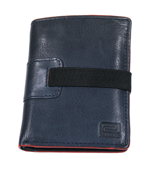 Cartera billetera tarjetero y monedero de piel con cierre de goma - Solohombre