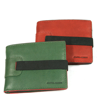 Cartera de piel con billetera y tarjetero tipo americano de colores