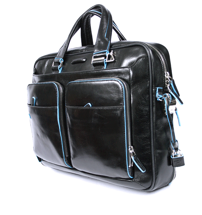 Cartera en piel para hombre porta documentos Negra y Marrón