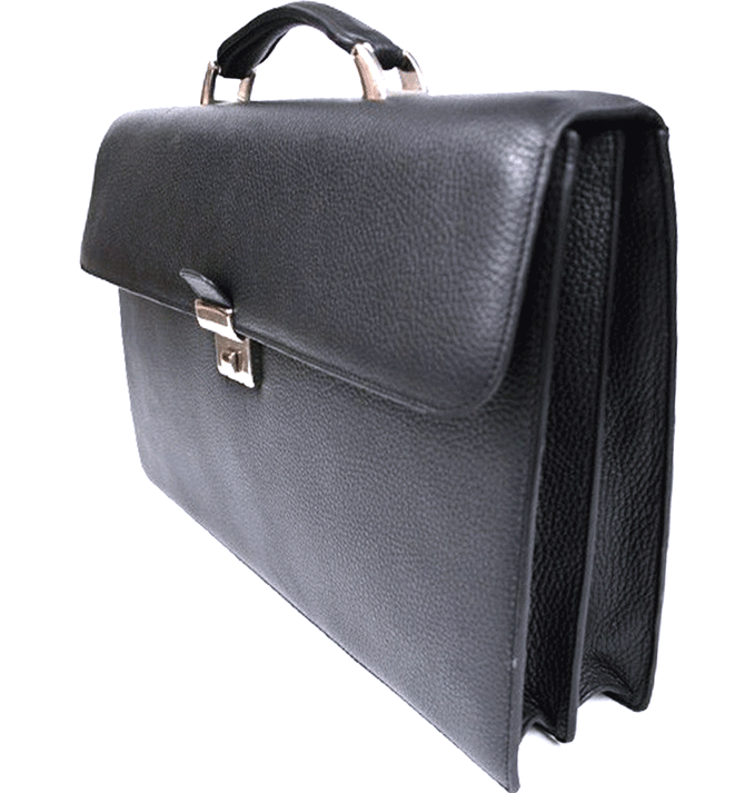 Portadocumentos de mano 2 fuelles en piel  marca solohombre