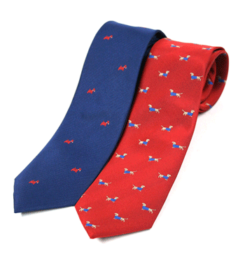 Corbata de seda natural con dibujo pequeño de perros - Solohombre