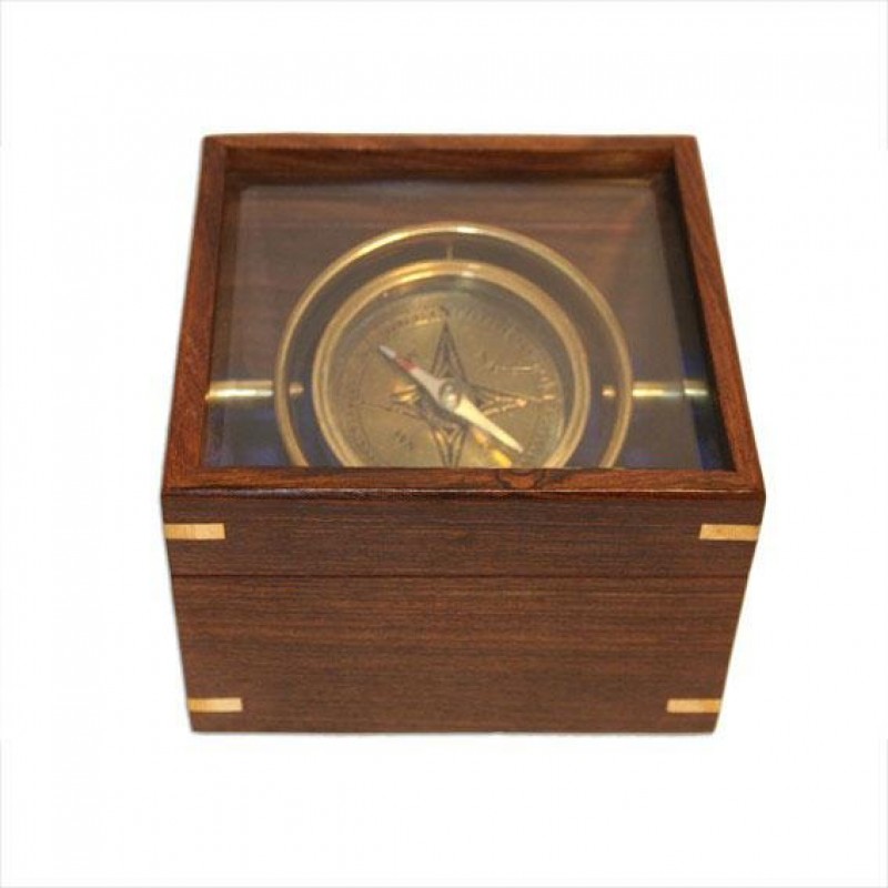 Brújula basculante en caja de madera comprar online