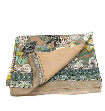 Foulard de seda natural doble cara con dibujo de flores - Solohombre