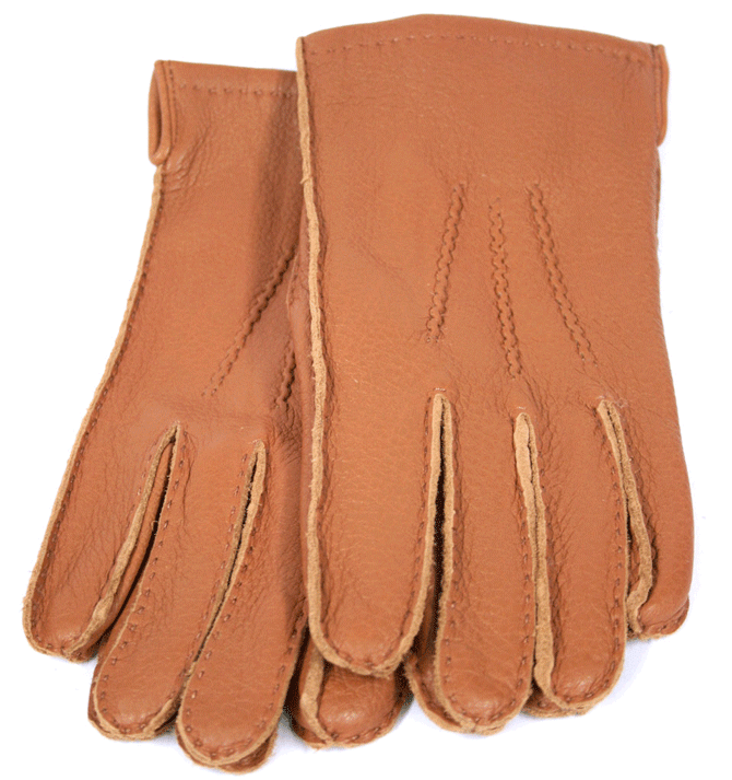 Guantes piel de ciervo color habana forro lana
