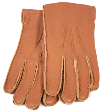 Guantes piel de ciervo color habana forro lana