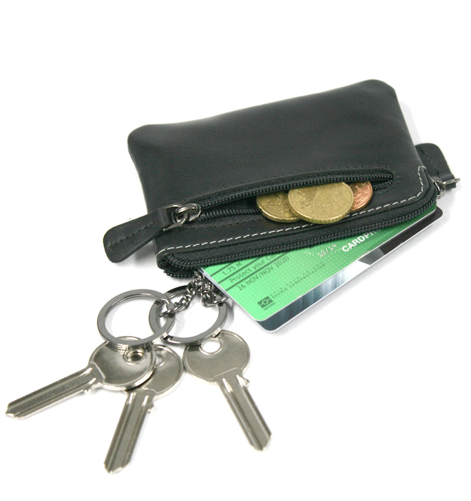 Llavero con carterita de piel para tus llaves, monedas y tarjetas - Solohombre