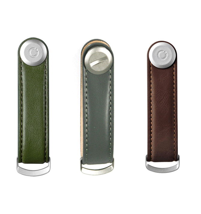 Llavero de piel organizador de llaves marrón, gris, verde - Solohombre