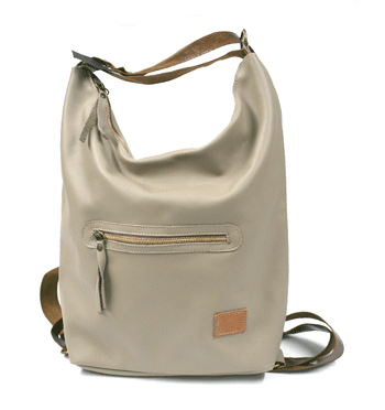 Mochila bolso de piel suave para el día a día color beige claro - Solohombre