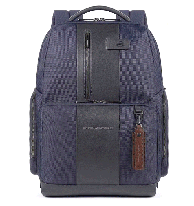 Mochila de trabajo de tejido y piel marca Piquadro - Solohombre