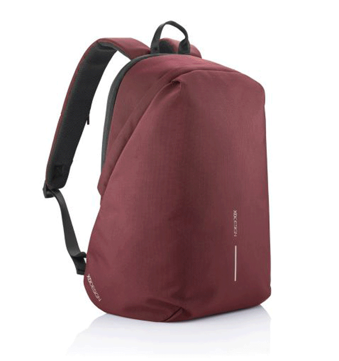 Mochila de trabajo y viaje antirrobo con entrada de USB color rojo - Solohombre
