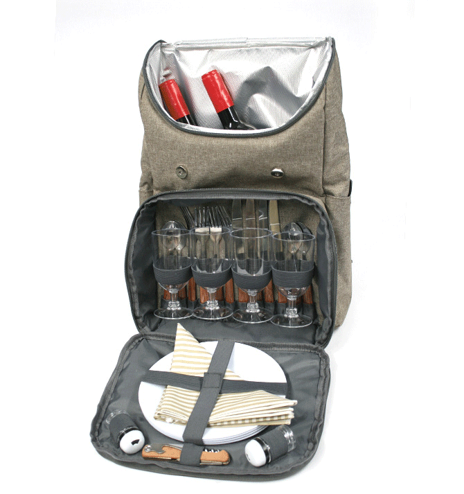 Mochila Pic-nic para 4 personas para disfrutar de un día al aire libre - Solohombre