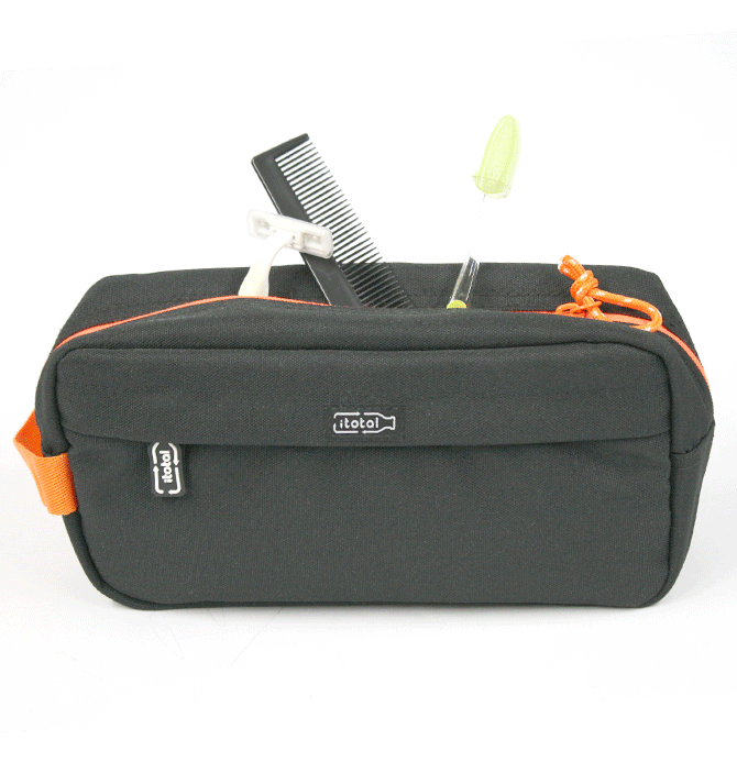 Neceser bolsa de aseo de tejido reciclado color negro - Solohombre