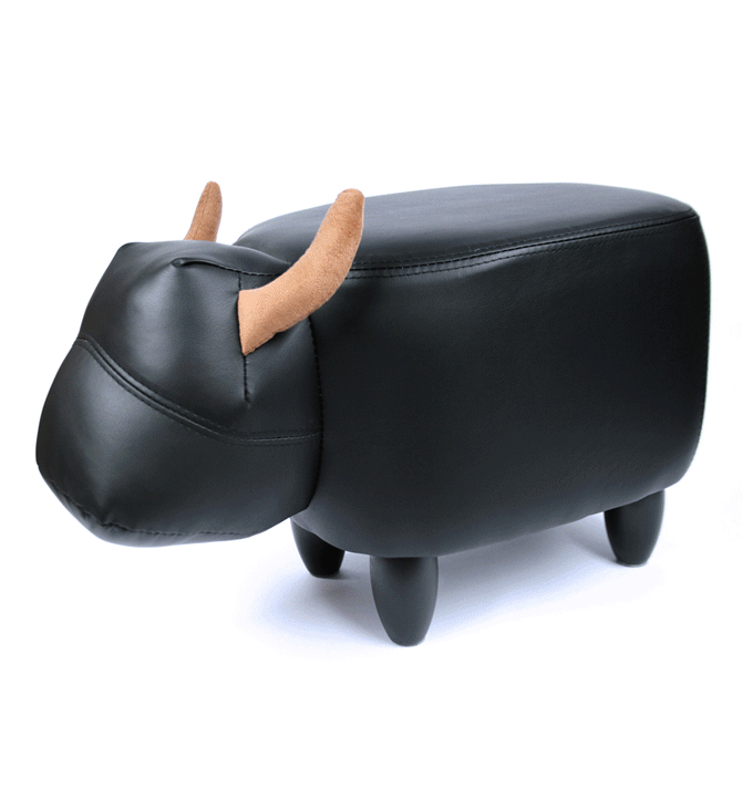 Puff banqueta para los pies con forma de toro