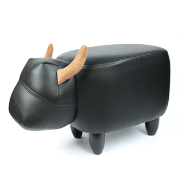 Puff banqueta para los pies con forma de toro