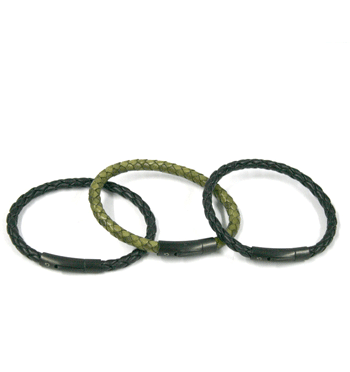 Pulsera de piel trenzada con cierre de imán en acero - Solohombre