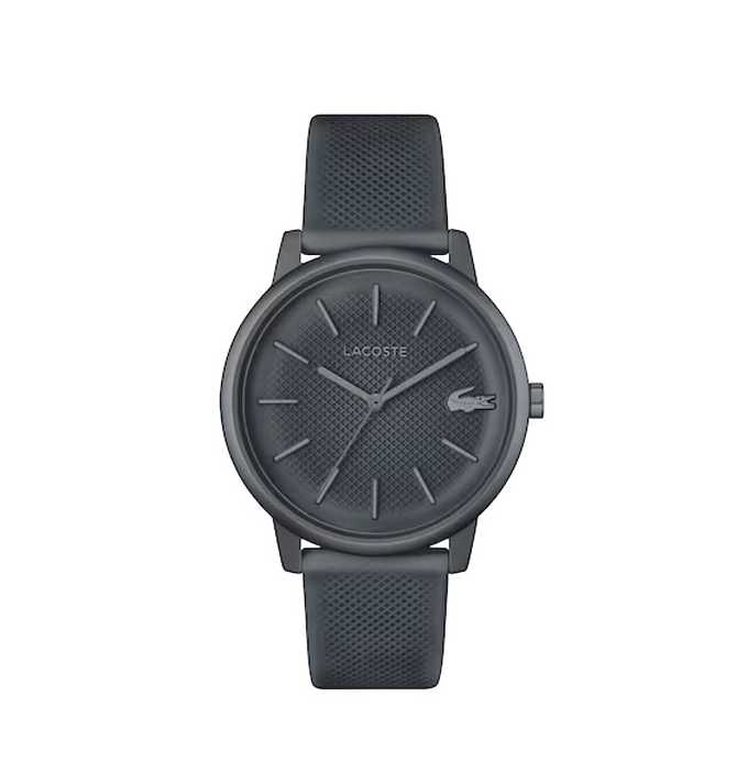 Reloj de pulsera con caja y correa negra de silicona marca Lacoste - Solohombre