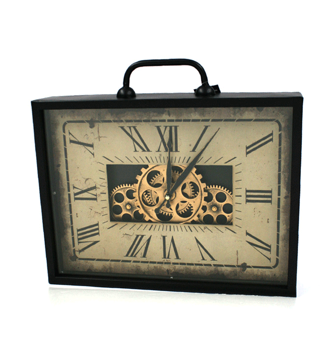 Reloj de sobremesa o pared con maquinaría a la vista - Solohombre