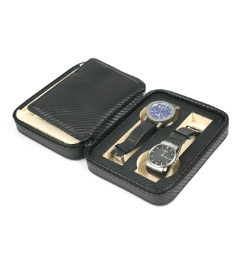 Relojero joyero de viaje de símil piel color negro - Solohombre