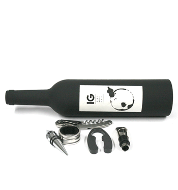 Set de accesorios para el vino con forma de botella grande - Solohombre