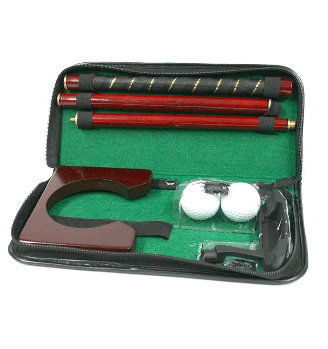 Set de golf para practicar y jugar en casa y despacho. Con estuche para viaje - Solohombre