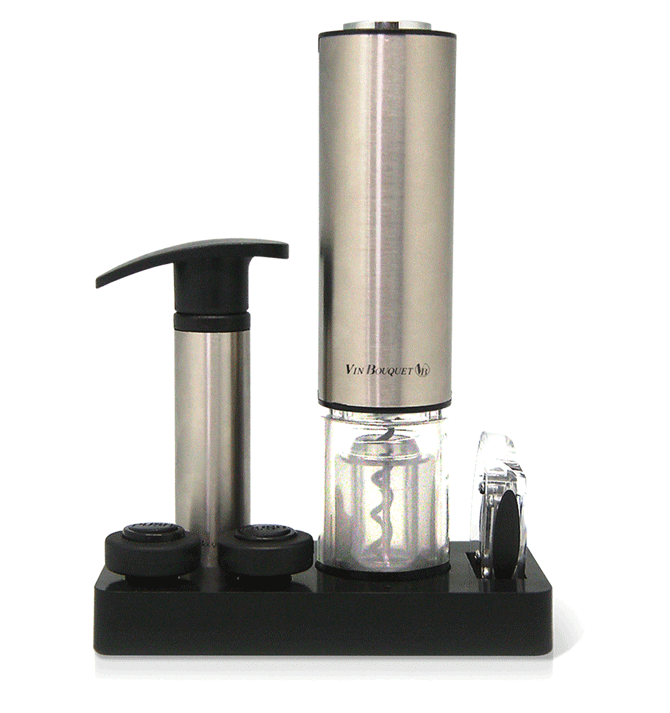 Set de vino con sacacorchos eléctrico recargable