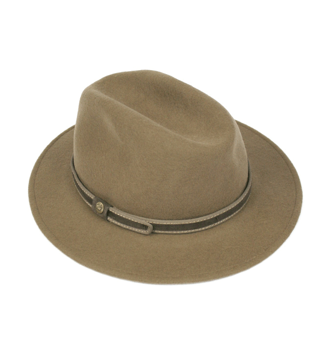 Sombrero enrollable 100% lana y repente al agua color camel - Solohombre