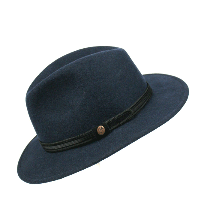 Sombrero enrollable e impermeable 100% lana color azul - Solohombre