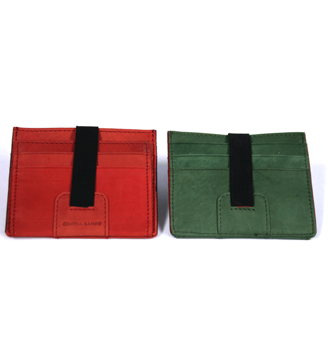 Cartera tarjetero con cierre elástico