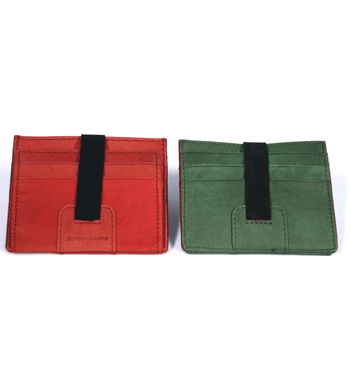 Cartera tarjetero con cierre elástico