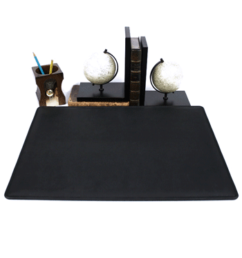 Vade carpeta de escritorio sencilla de símil piel negra