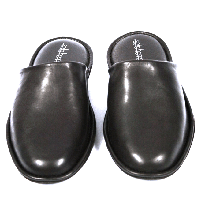 Zapatillas casa hombre destalonadas piel marrón sin cuña - Solohombre