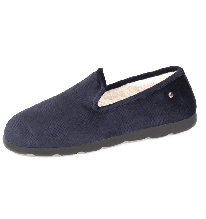 Zapatillas de invierno de estar por casa cerradas de cuadro príncipe de gales en azul - Solohombre